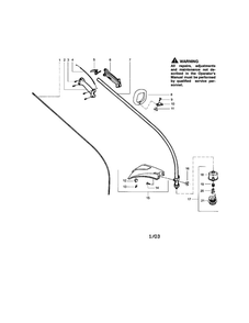 Driveshaft/Shield Diagram and Parts List for FL25-LE  Weed Eater Trimmer